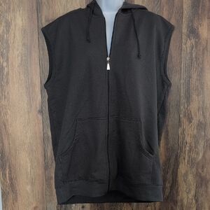NWT LD Sport Cotton Traders Men's Gray Zip-Up Sleeveless Hoodie L          -H114